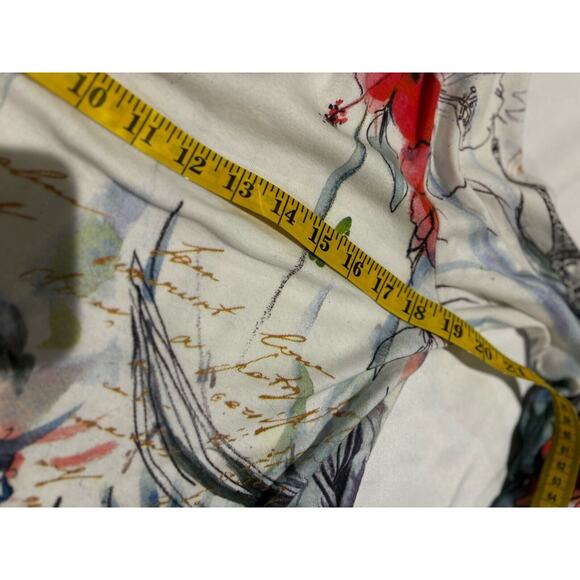 IMPULSE CA New Womens TRAVEL KNIT TUNIC 3/4 SLEEVE Bright Bold Floral Paris Sz M - Picture 5 of 6